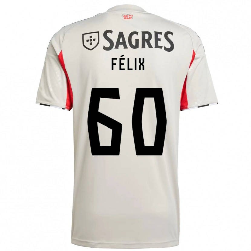 Danxen Men Nuno Félix #60 Off White Red Away Jersey 2025/26 T-Shirt
