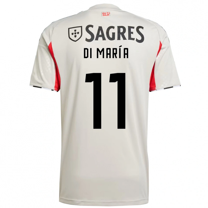 Danxen Men Angel Di Maria #11 Off White Red Away Jersey 2025/26 T-Shirt