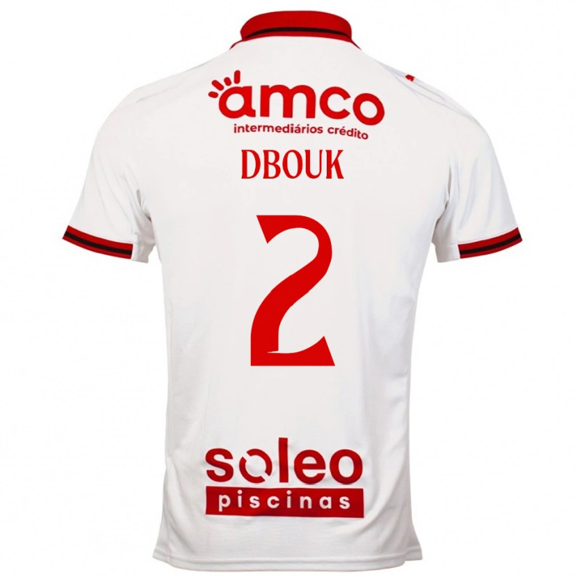 Danxen Men Gabriel Dbouk #2 White Red Away Jersey 2025/26 T-Shirt