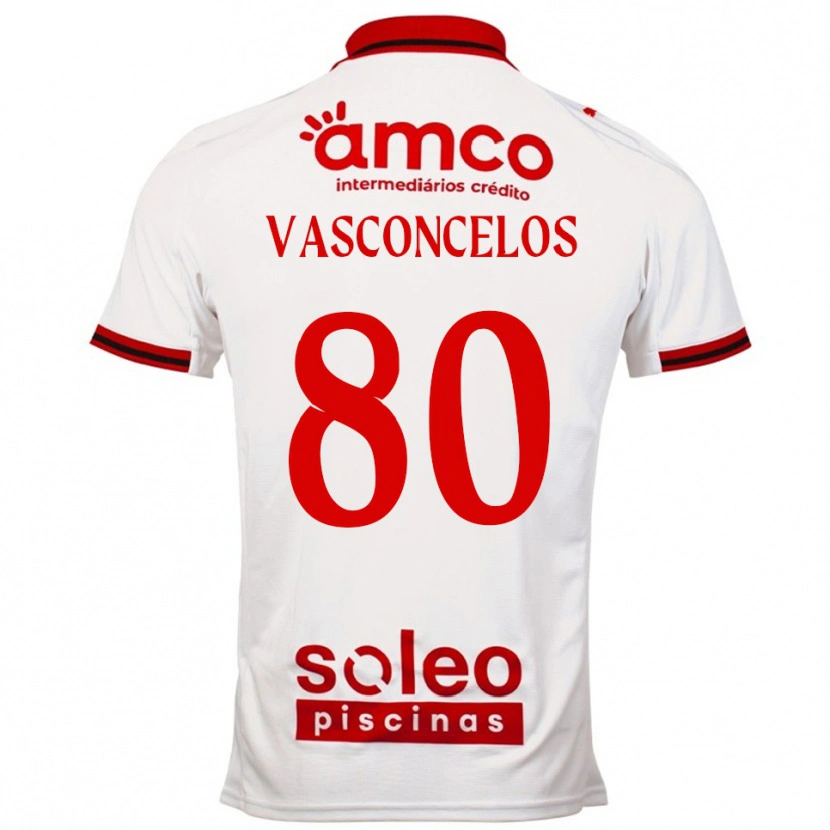 Danxen Men Vasconcelos #80 White Red Away Jersey 2025/26 T-Shirt
