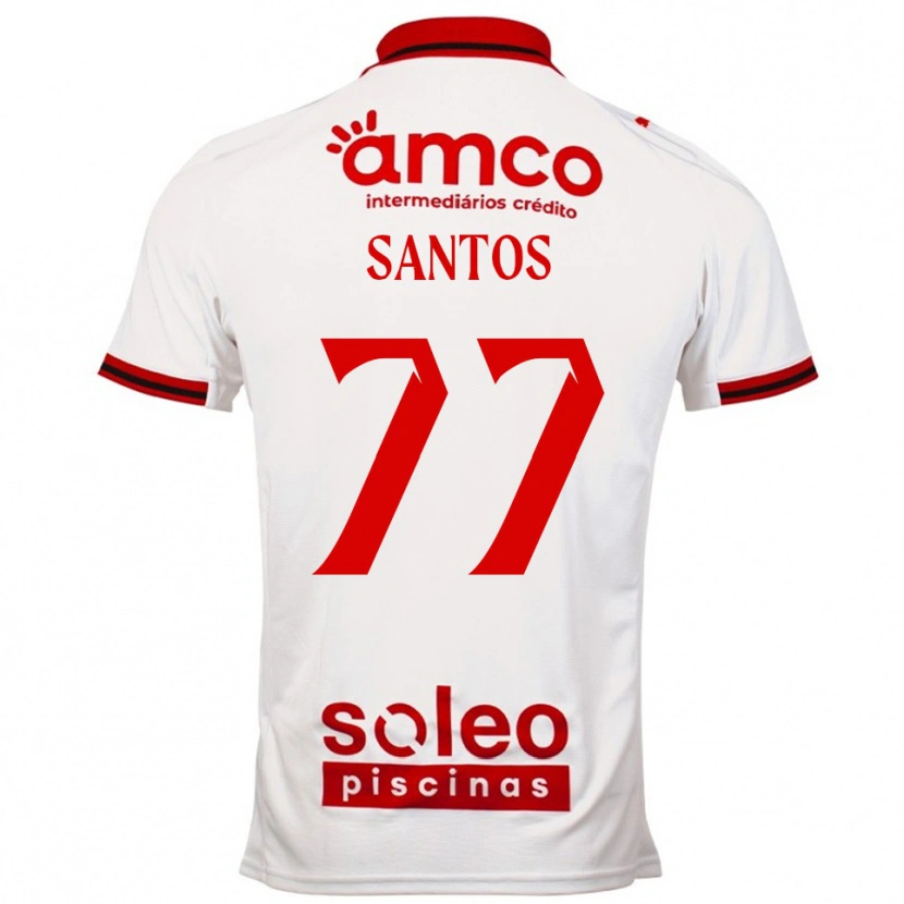Danxen Men Edu Santos #77 White Red Away Jersey 2025/26 T-Shirt