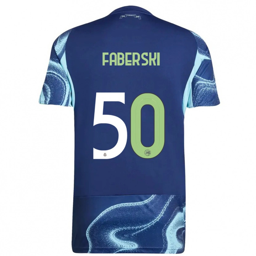 Danxen Men Jan Faberski #50 Navy Sky Blue Away Jersey 2025/26 T-Shirt