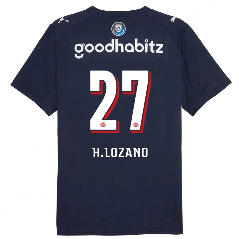Danxen Men Hirving Lozano #27 Navy White Away Jersey 2025/26 T-Shirt