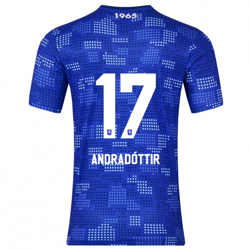Danxen Men Amanda Andradóttir #17 Blue Sky Blue Away Jersey 2025/26 T-Shirt