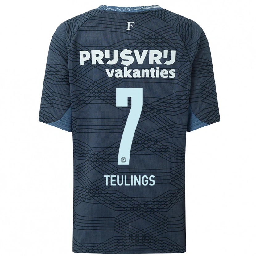 Danxen Men Jarne Teulings #7 Black Gray Away Jersey 2025/26 T-Shirt