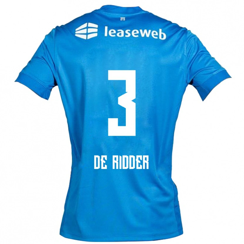 Danxen Men Djoeke De Ridder #3 Blue White Away Jersey 2025/26 T-Shirt