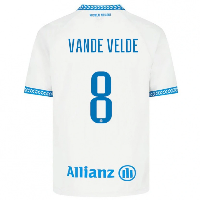 Danxen Men Chloé Vande Velde #8 Blue White Away Jersey 2025/26 T-Shirt