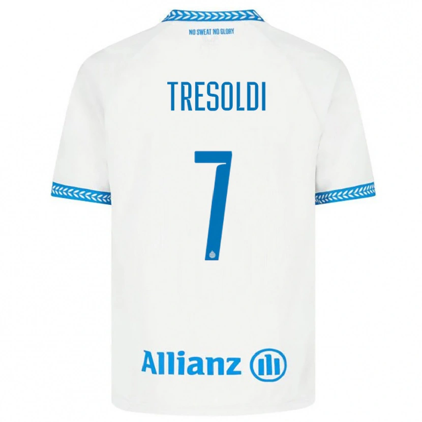 Danxen Men Nicolò Tresoldi #7 Blue White Away Jersey 2025/26 T-Shirt