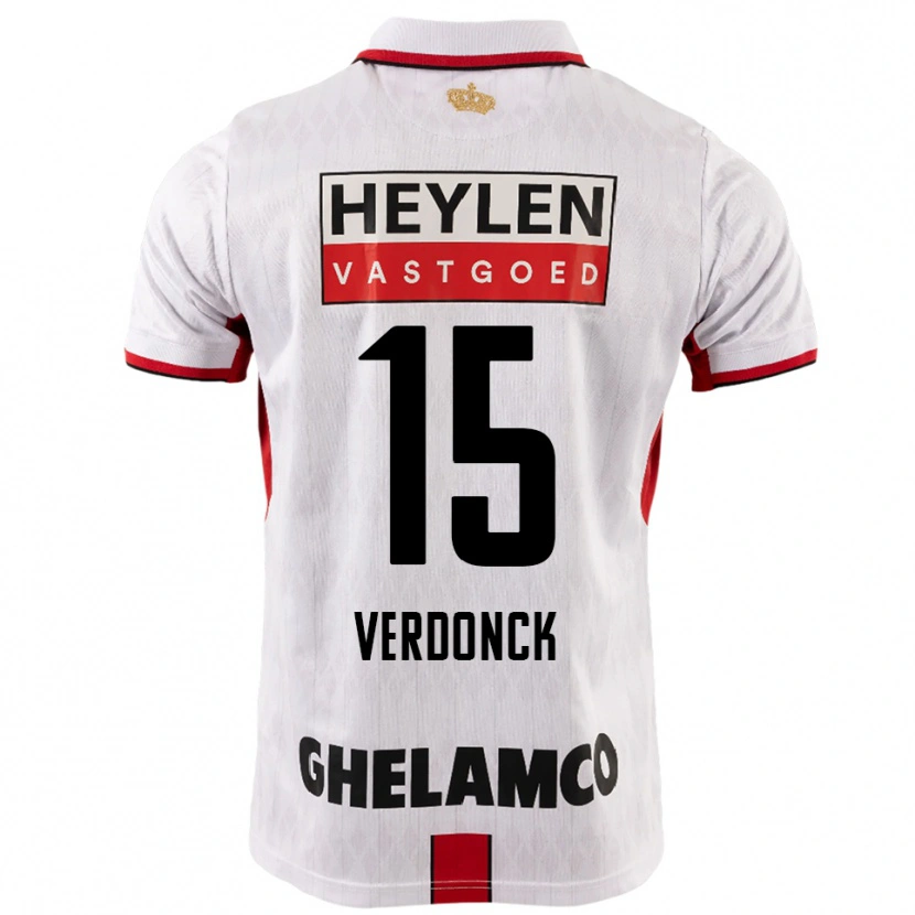 Danxen Men Dries Verdonck #15 White Red Away Jersey 2025/26 T-Shirt