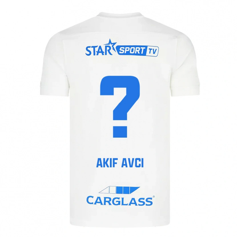 Danxen Men Muhammed Akif Avcı #0 White Blue Away Jersey 2025/26 T-Shirt