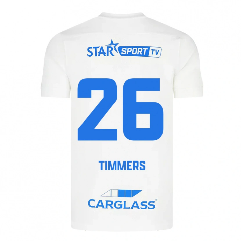 Danxen Men Sebastiaan Timmers #26 White Blue Away Jersey 2025/26 T-Shirt