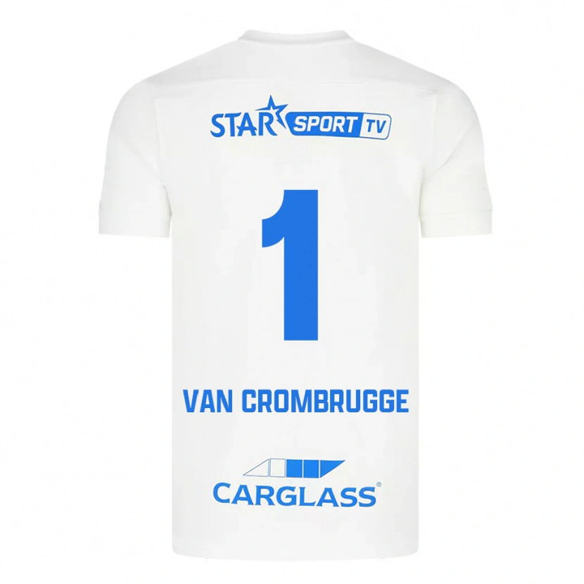 Danxen Men Hendrik Van Crombrugge #1 White Blue Away Jersey 2025/26 T-Shirt