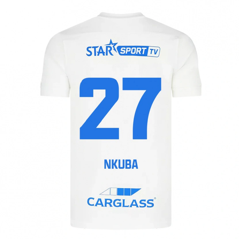 Danxen Men Ken Nkuba #27 White Blue Away Jersey 2025/26 T-Shirt