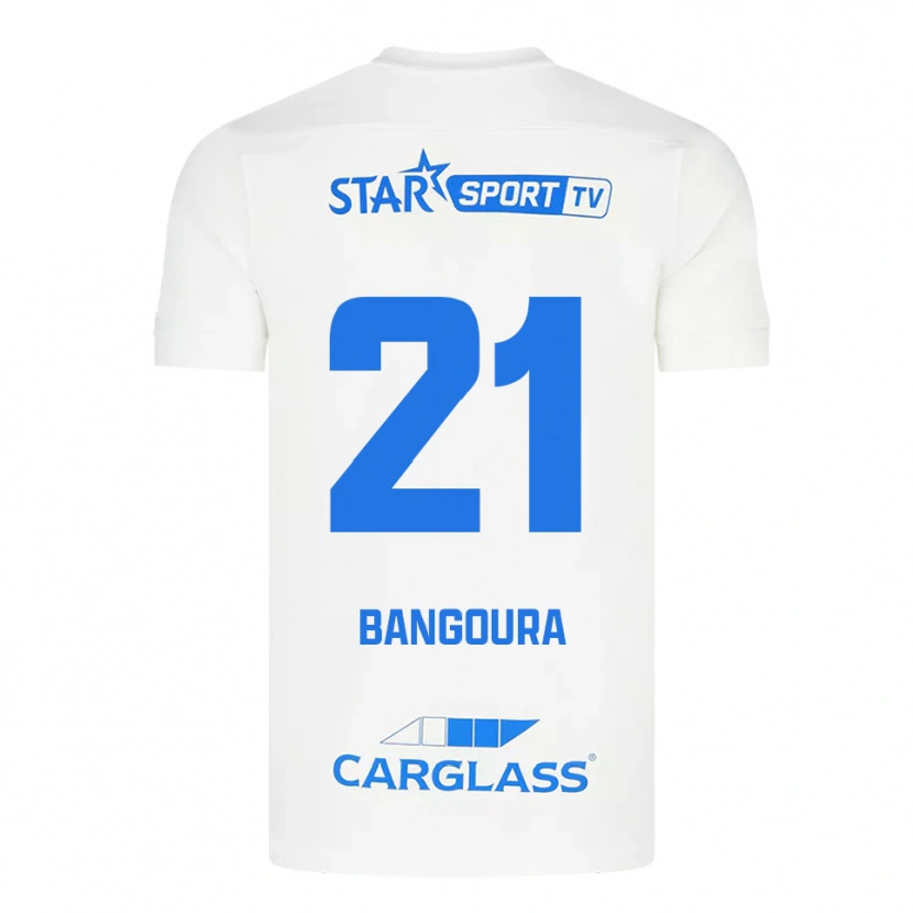Danxen Men Ibrahima Sory Bangoura #21 White Blue Away Jersey 2025/26 T-Shirt