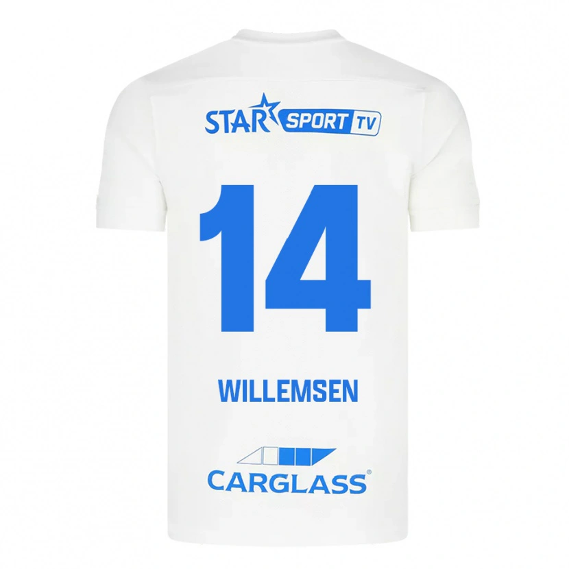 Danxen Men Wout Willemsen #14 White Blue Away Jersey 2025/26 T-Shirt