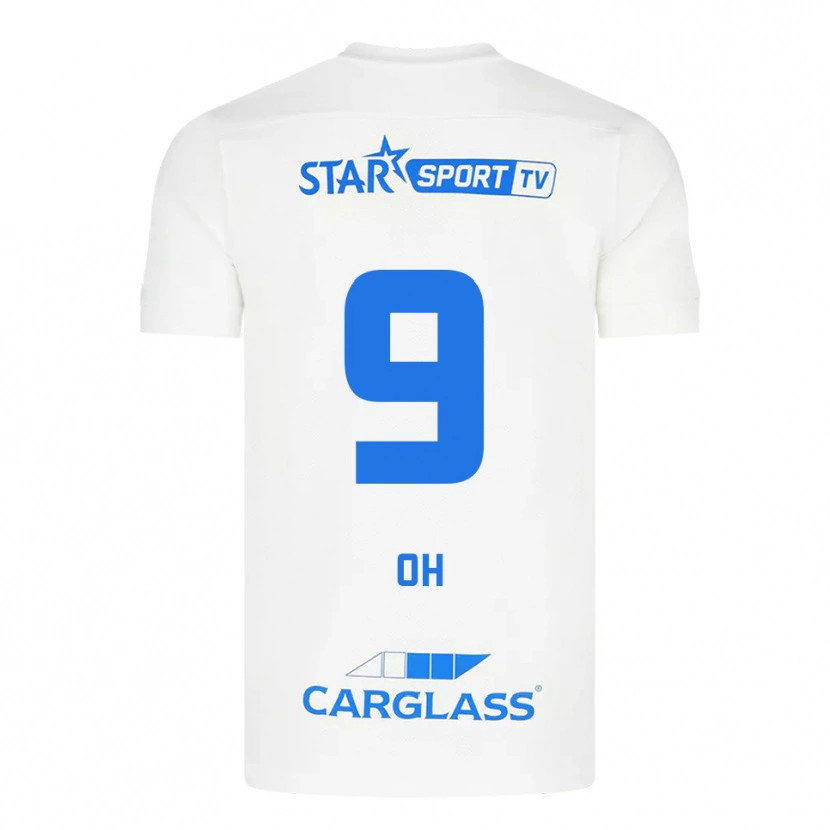 Danxen Men Hyeon-Gyu Oh #9 White Blue Away Jersey 2025/26 T-Shirt