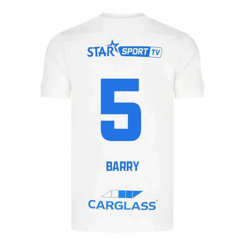 Danxen Men Alpha Barry #5 White Blue Away Jersey 2025/26 T-Shirt