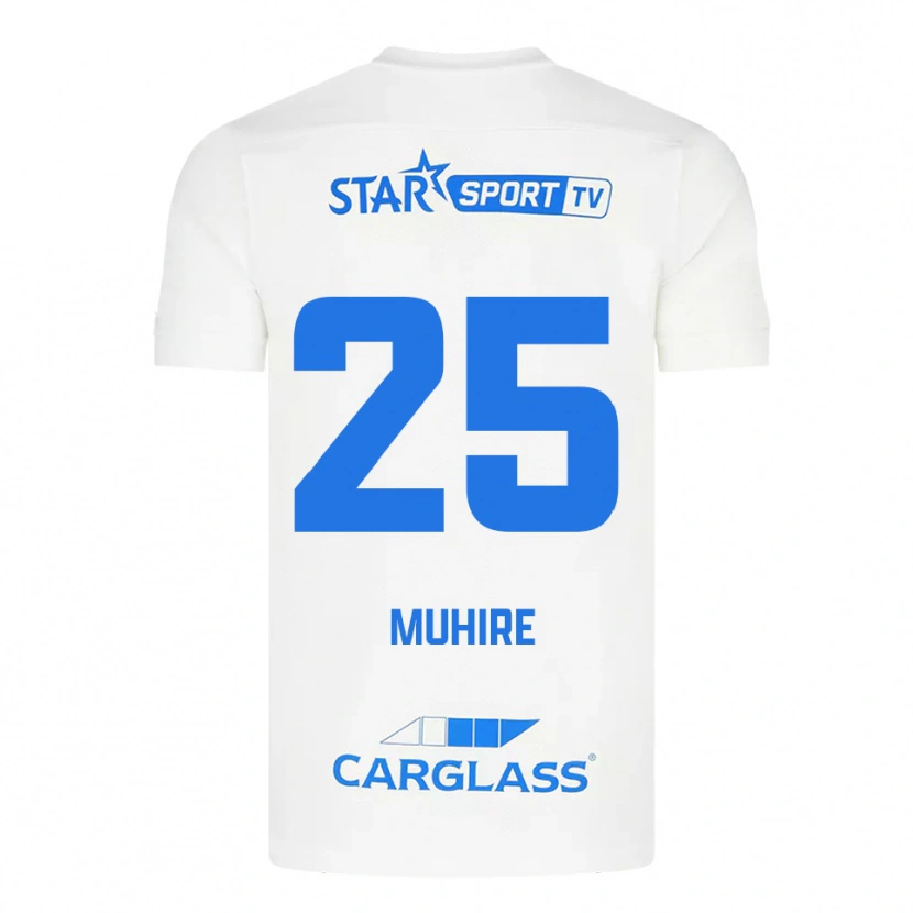 Danxen Men Ian-Confiance Muhire #25 White Blue Away Jersey 2025/26 T-Shirt