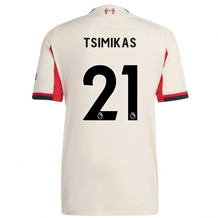 Danxen Men Konstantinos Tsimikas #21 White Black Away Jersey 2025/26 T-Shirt