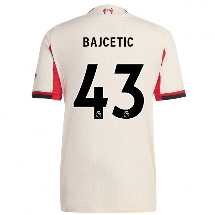 Danxen Men Stefan Bajcetic #43 White Black Away Jersey 2025/26 T-Shirt