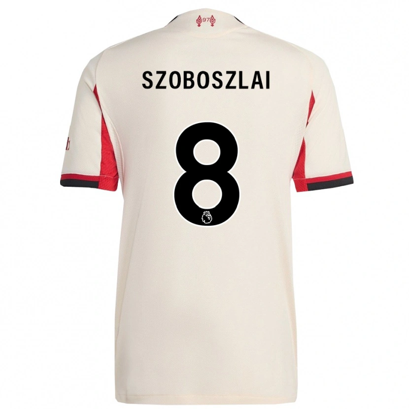 Danxen Men Dominik Szoboszlai #8 White Black Away Jersey 2025/26 T-Shirt