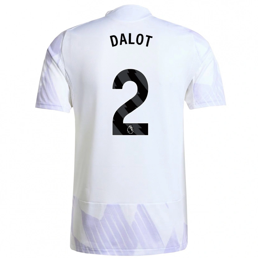Danxen Men Diogo Dalot #2 White Purple Purple Away Jersey 2025/26 T-Shirt