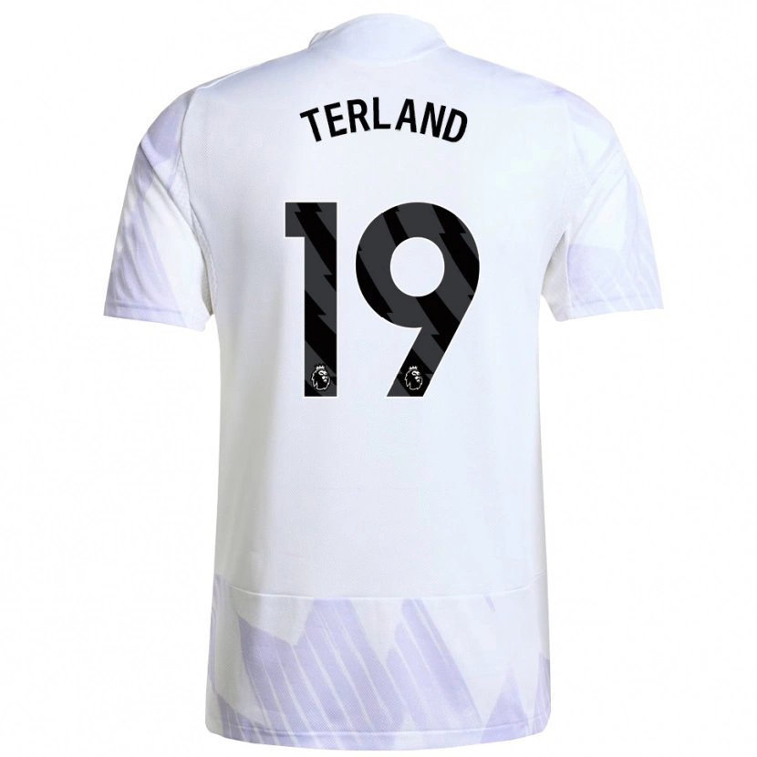 Danxen Men Elisabeth Terland #19 White Purple Purple Away Jersey 2025/26 T-Shirt