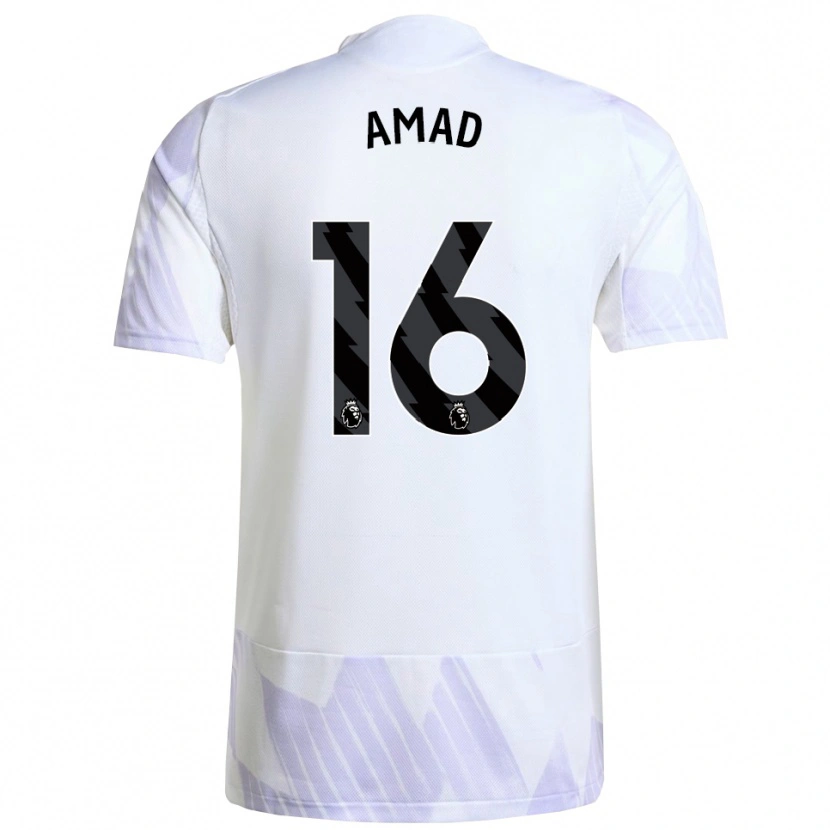 Danxen Men Amad Diallo #16 White Purple Purple Away Jersey 2025/26 T-Shirt