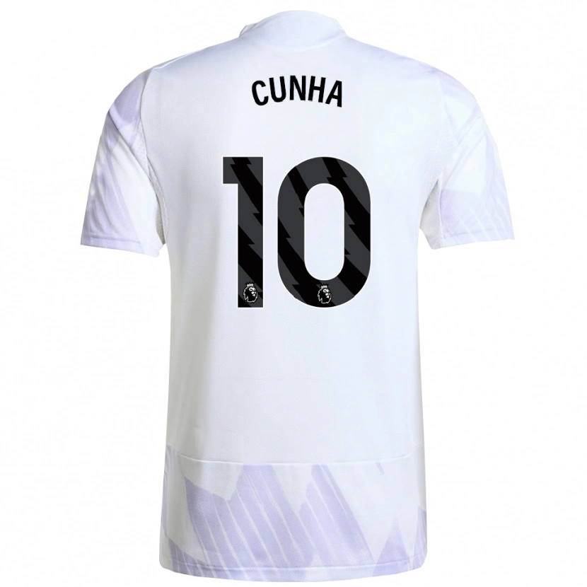 Danxen Men Matheus Cunha #10 White Purple Purple Away Jersey 2025/26 T-Shirt