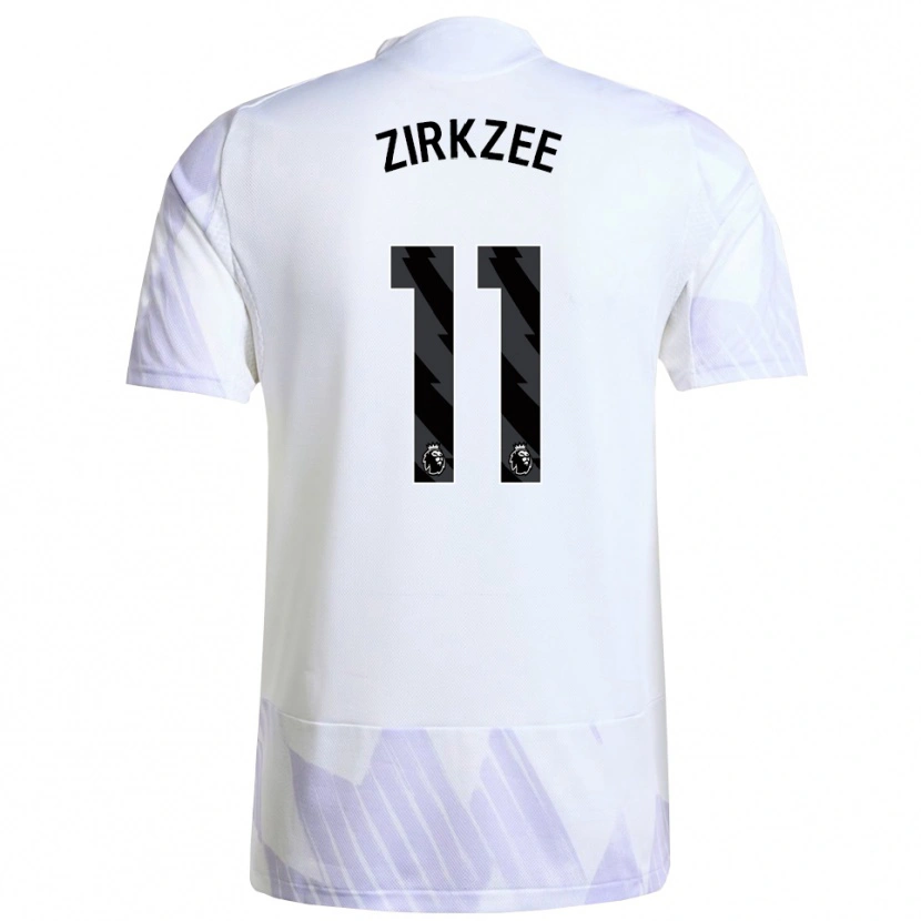 Danxen Men Joshua Zirkzee #11 White Purple Purple Away Jersey 2025/26 T-Shirt
