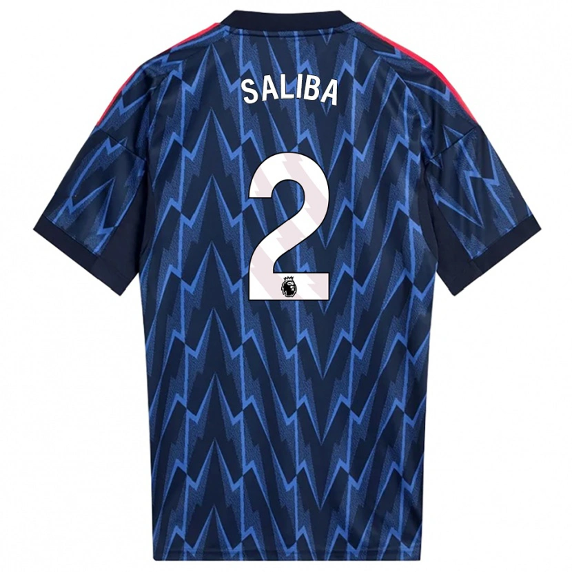 Danxen Men William Saliba #2 Navy Red Away Jersey 2025/26 T-Shirt