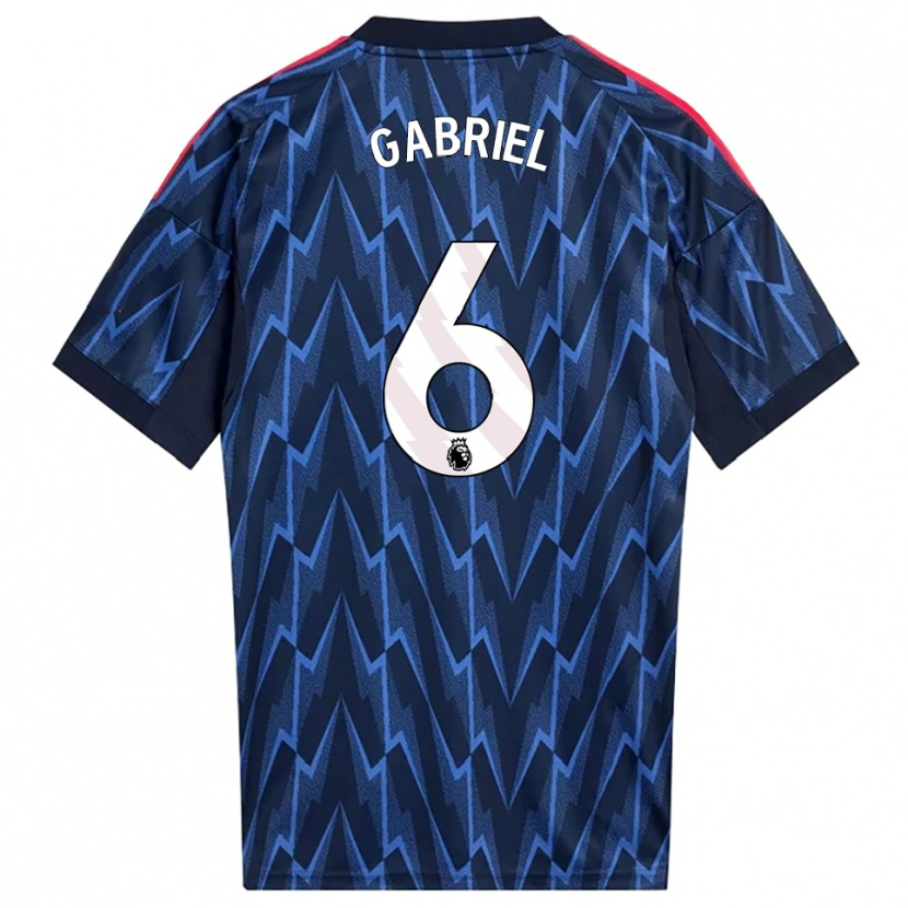 Danxen Men Gabriel Magalhães #6 Navy Red Away Jersey 2025/26 T-Shirt