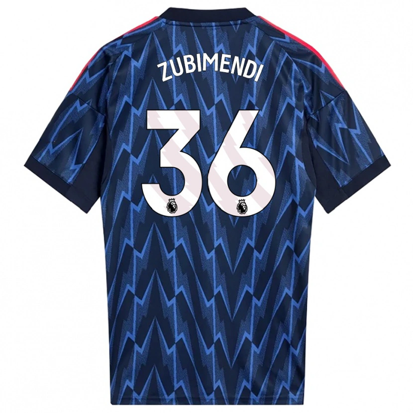 Danxen Men Martín Zubimendi #36 Navy Red Away Jersey 2025/26 T-Shirt