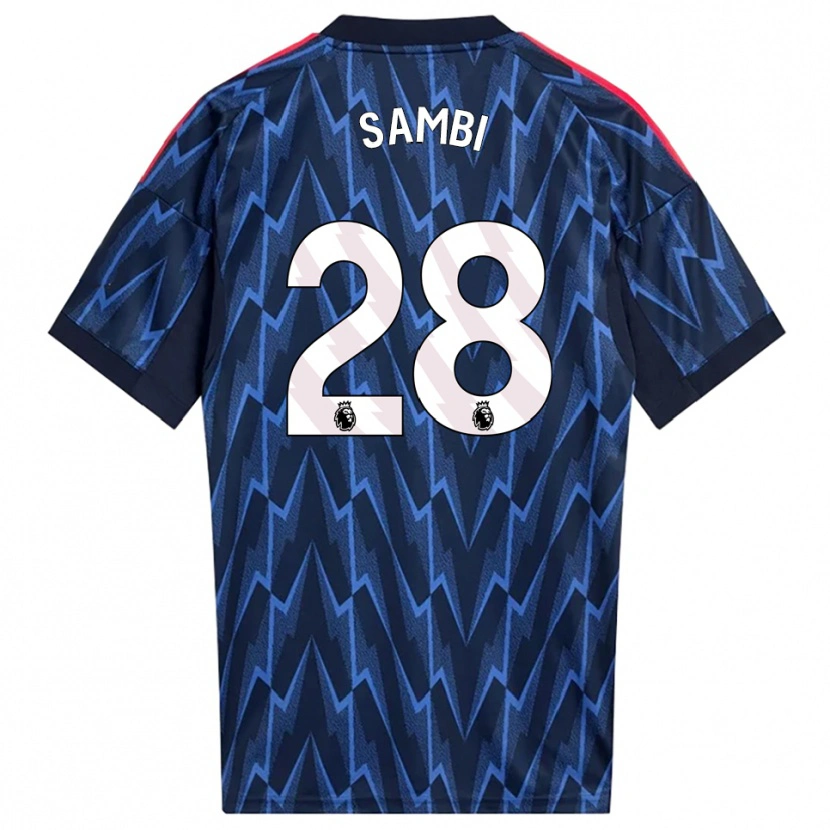 Danxen Men Albert Sambi Lokonga #28 Navy Red Away Jersey 2025/26 T-Shirt