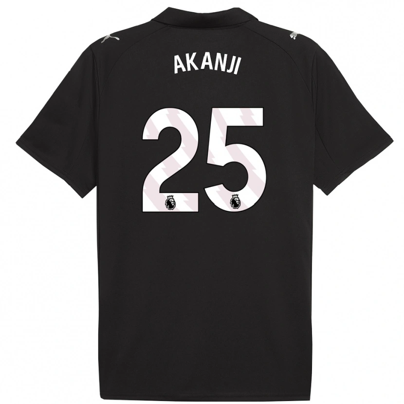 Danxen Men Manuel Akanji #25 Black White Away Jersey 2025/26 T-Shirt