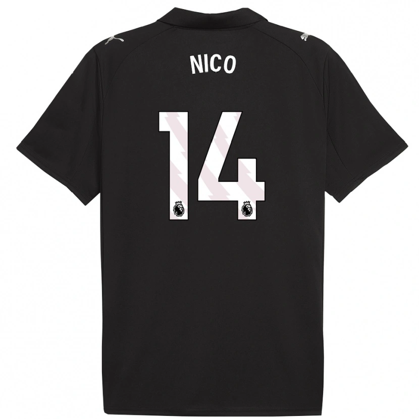 Danxen Men Nico González #14 Black White Away Jersey 2025/26 T-Shirt
