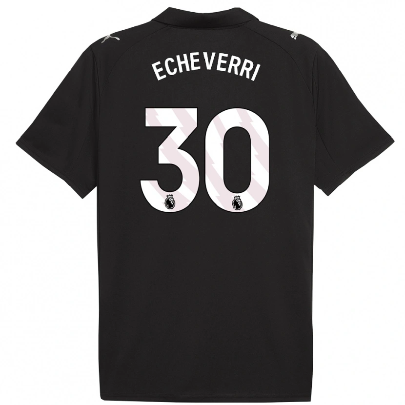 Danxen Men Claudio Echeverri #30 Black White Away Jersey 2025/26 T-Shirt