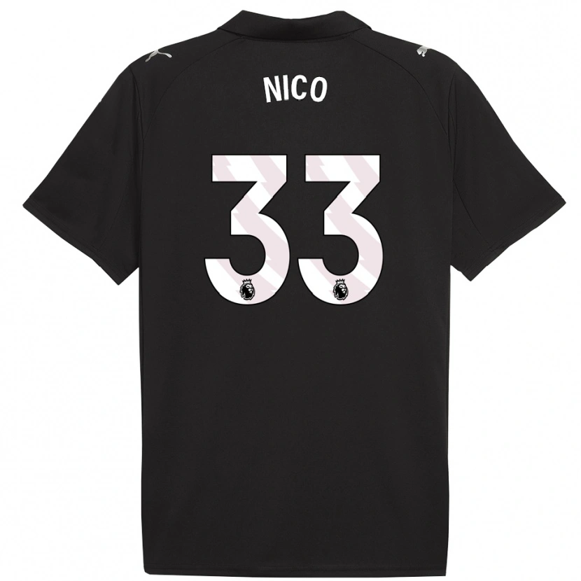 Danxen Men Nico O'reilly #33 Black White Away Jersey 2025/26 T-Shirt