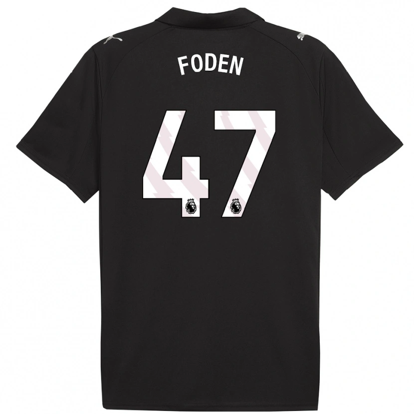 Danxen Men Phil Foden #47 Black White Away Jersey 2025/26 T-Shirt