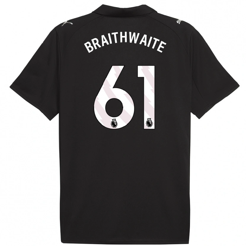 Danxen Men Kaden Braithwaite #61 Black White Away Jersey 2025/26 T-Shirt