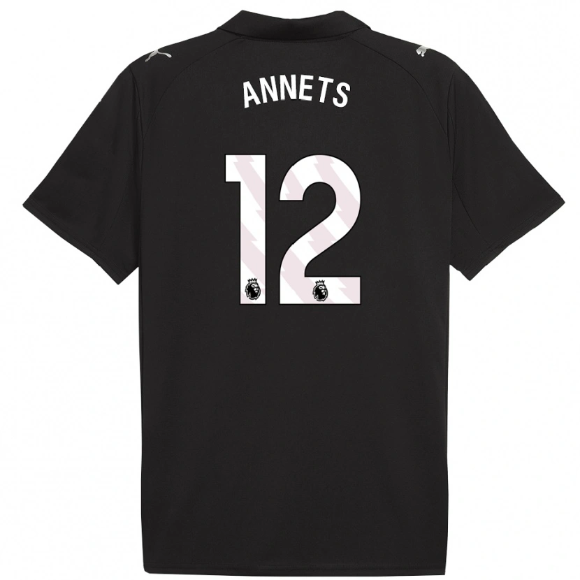 Danxen Men Eve Annets #12 Black White Away Jersey 2025/26 T-Shirt