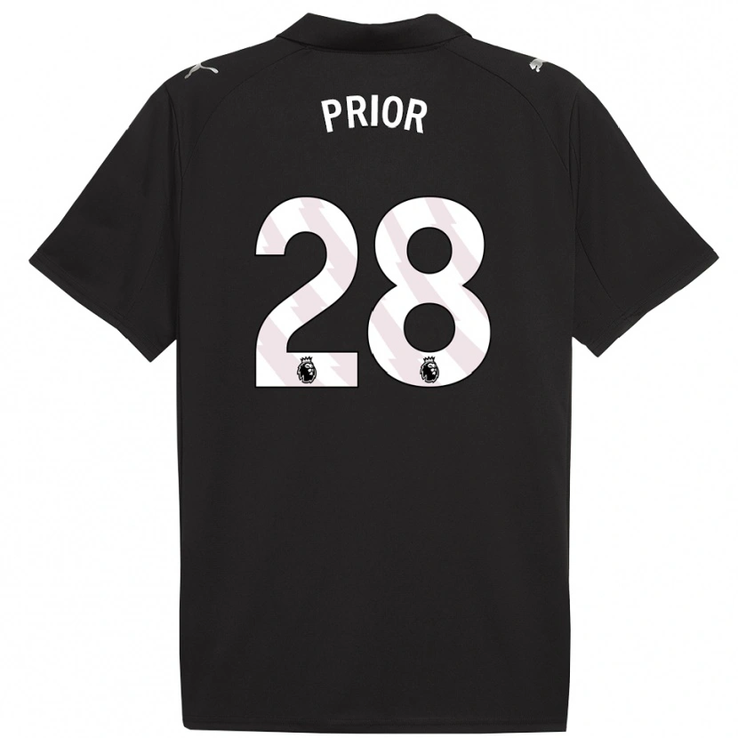 Danxen Men Gracie Prior #28 Black White Away Jersey 2025/26 T-Shirt
