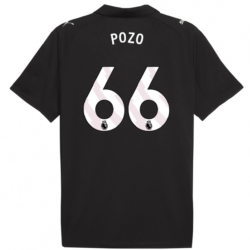 Danxen Men Iker Pozo #66 Black White Away Jersey 2025/26 T-Shirt