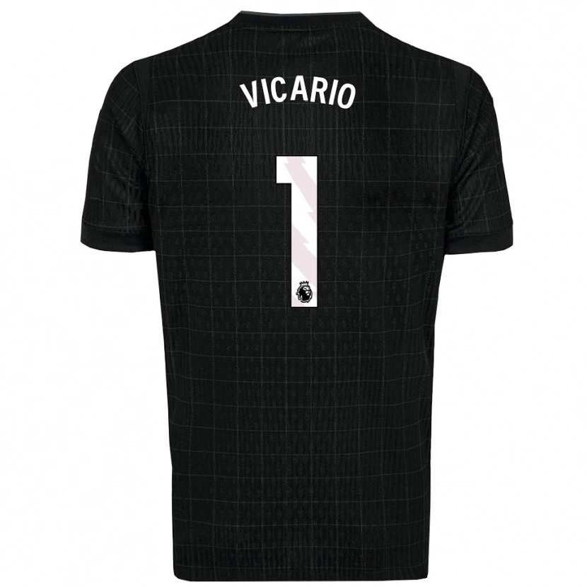 Danxen Men Guglielmo Vicario #1 Black Gray Away Jersey 2025/26 T-Shirt