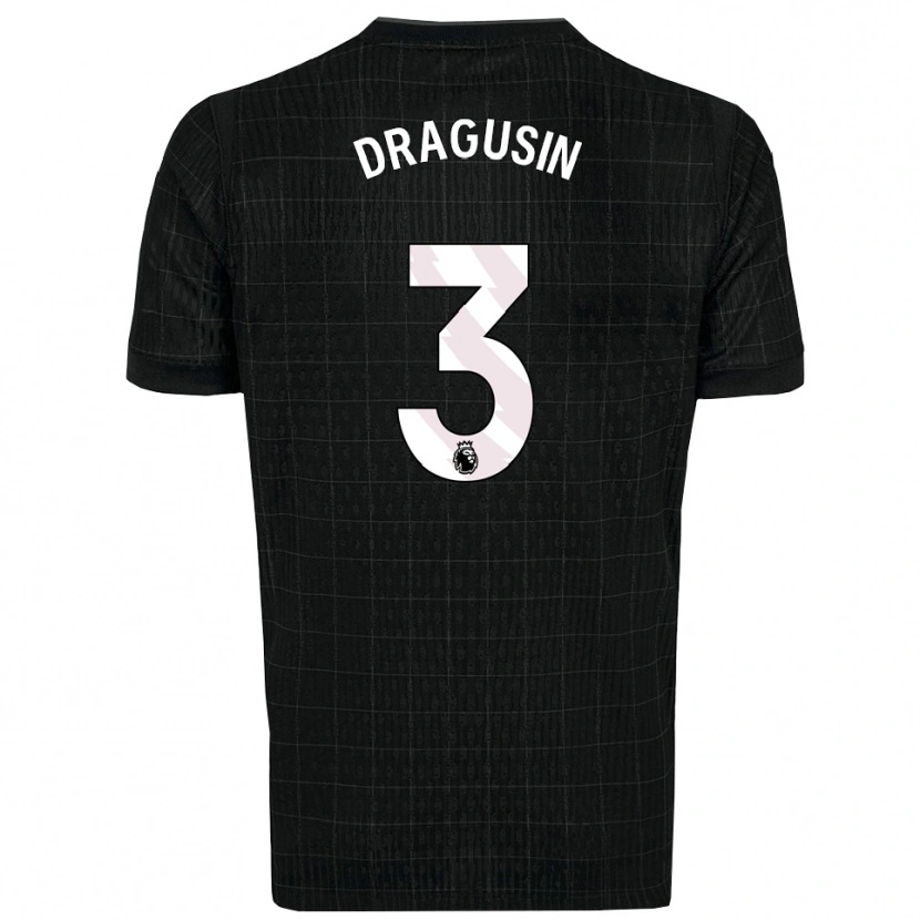 Danxen Men Radu Drăgușin #3 Black Gray Away Jersey 2025/26 T-Shirt