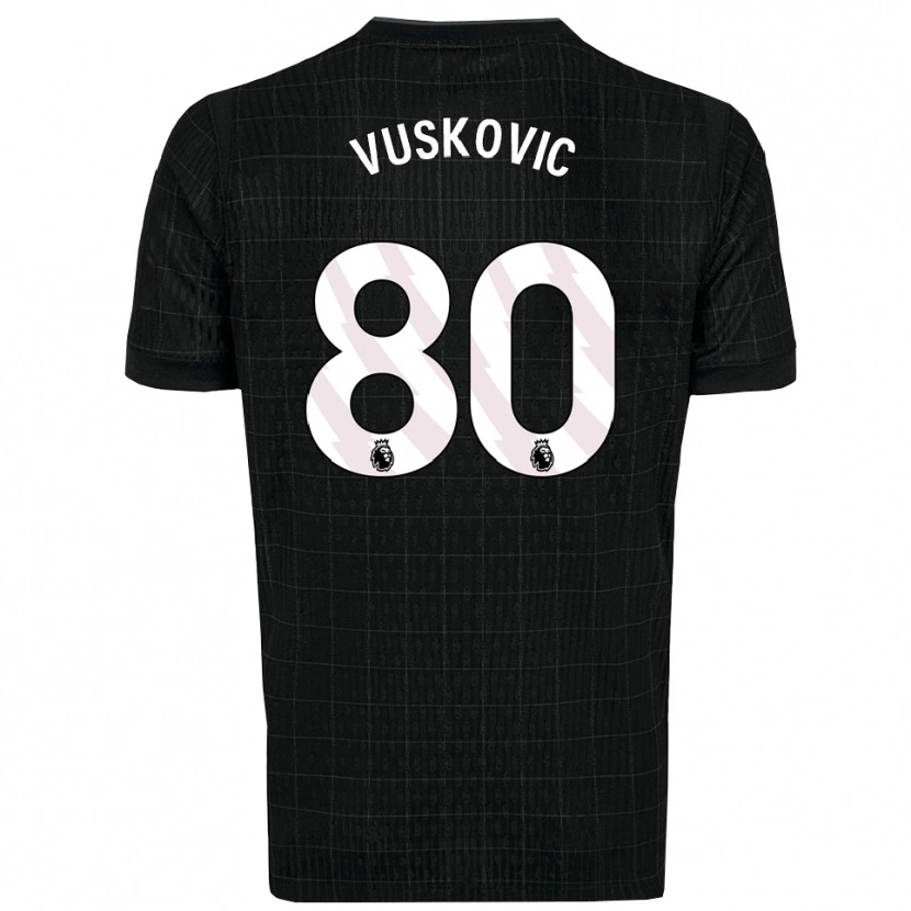 Danxen Men Luka Vuskovic #80 Black Gray Away Jersey 2025/26 T-Shirt