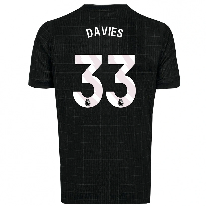 Danxen Men Ben Davies #33 Black Gray Away Jersey 2025/26 T-Shirt