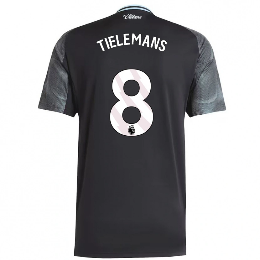 Danxen Men Youri Tielemans #8 Black Sky Blue Away Jersey 2025/26 T-Shirt