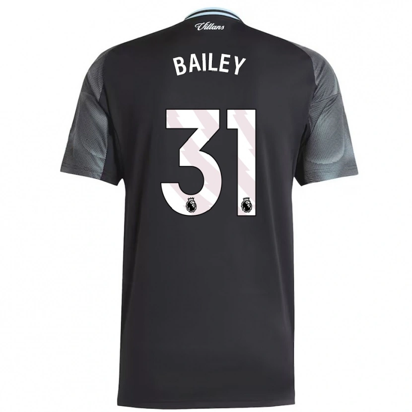 Danxen Men Leon Bailey #31 Black Sky Blue Away Jersey 2025/26 T-Shirt
