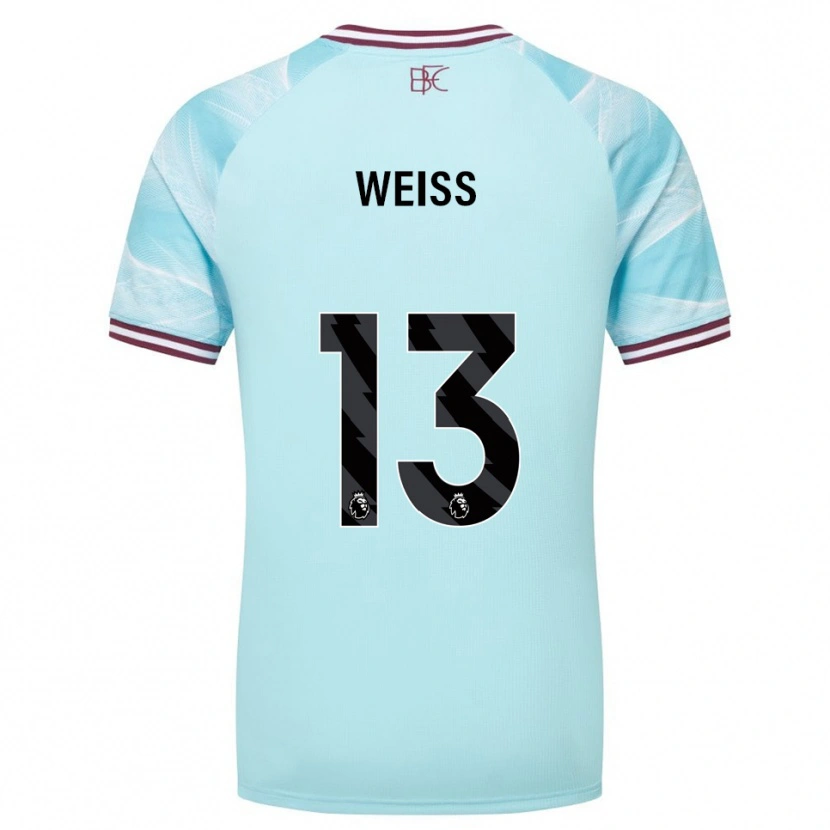 Danxen Men Max Weiß #13 Sky Blue Burgundy Away Jersey 2025/26 T-Shirt